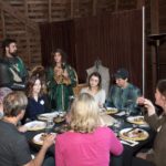 Banqueting at medieval festival at the Barn at Holly Farm