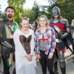 Families enjoying medieval festival in Washington State