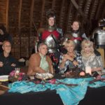 Guests at medieval banquet