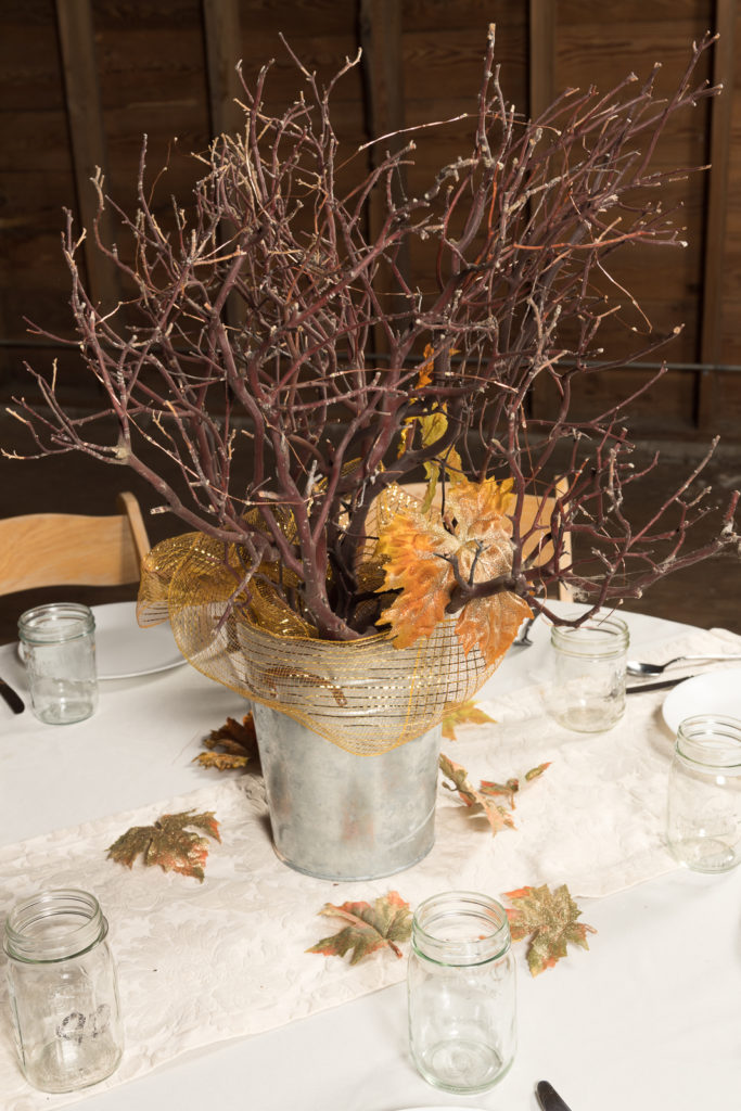 Rustic country table setting for a celebration