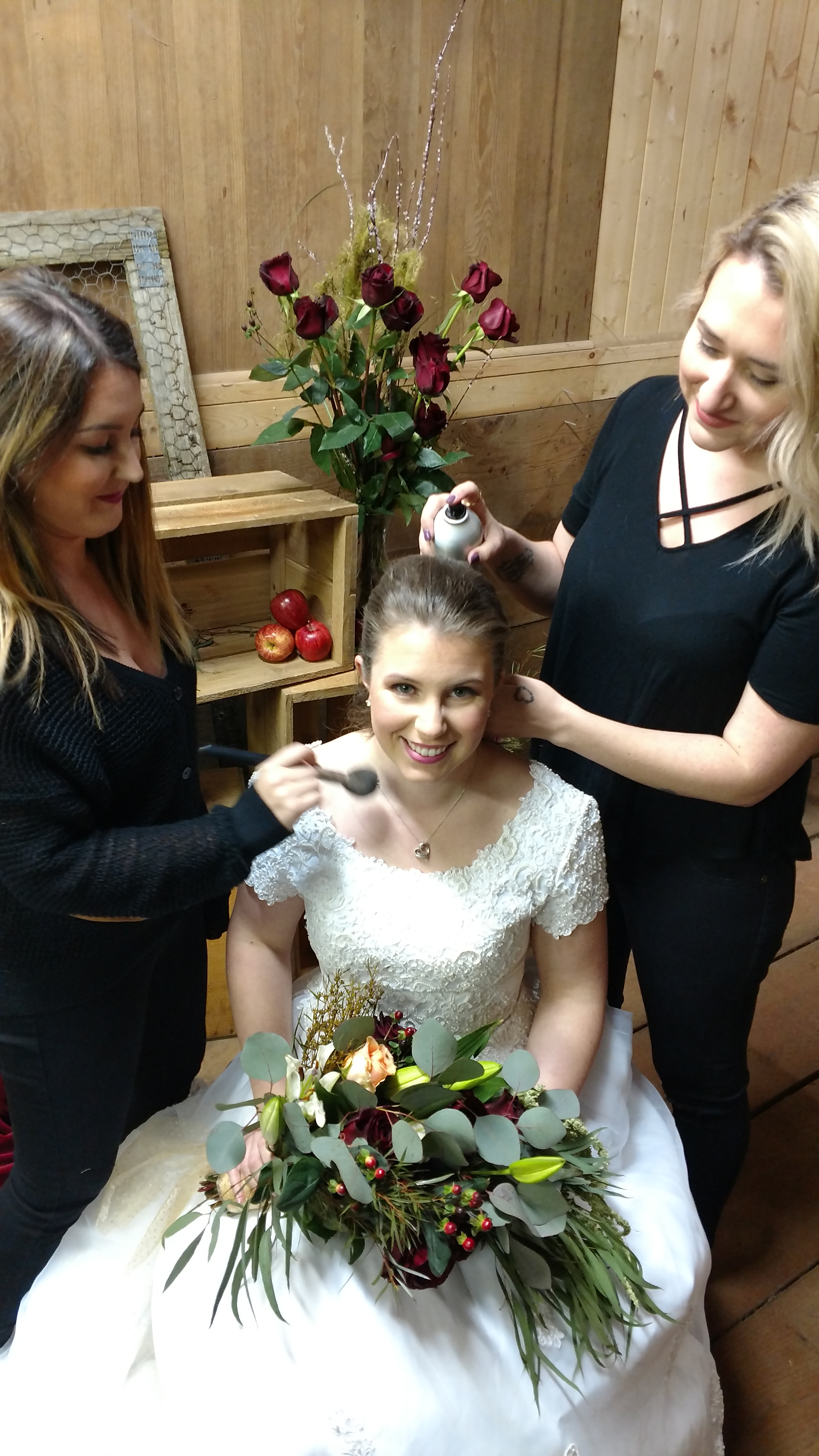 Hair and makeup for wedding preparation