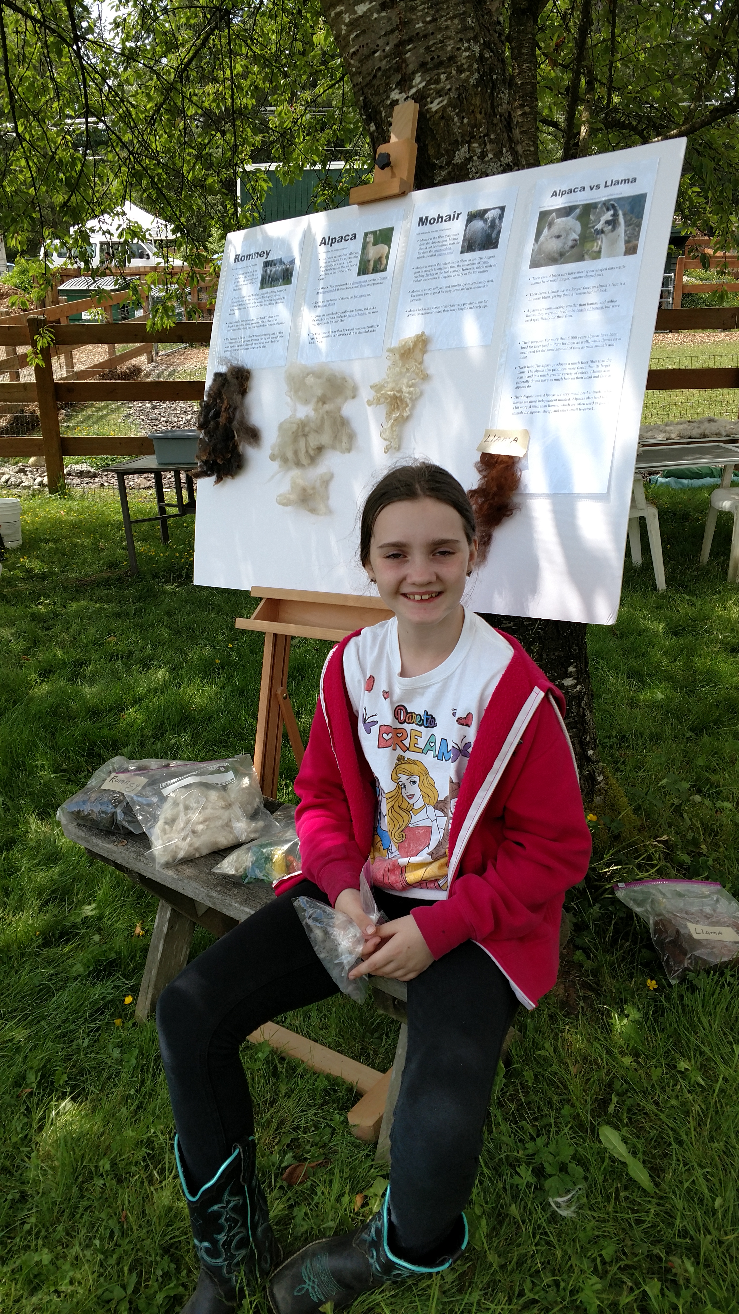 Fiber samples at the Barn at Holly Farm