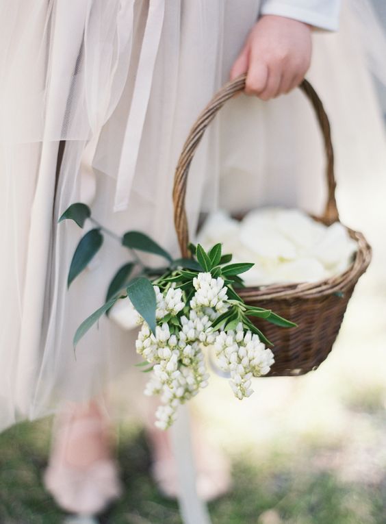 Simple wedding flower basket