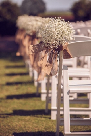 Outdoor wedding seating at the Barn at Holly Farm