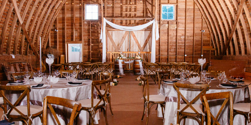 Wedding set up in The Barn at Holly Farm loft