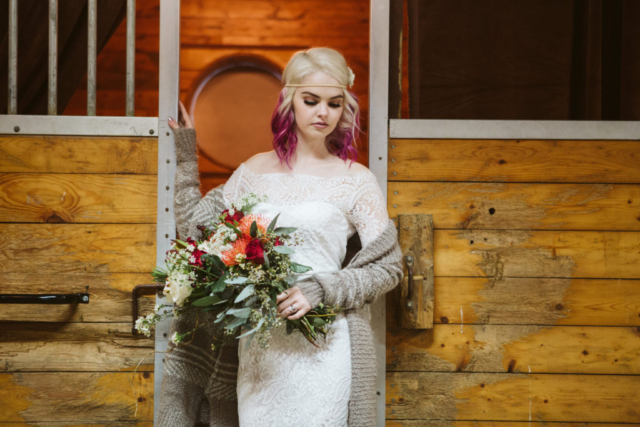 A beautiful bride at the Barn at Holly Farm