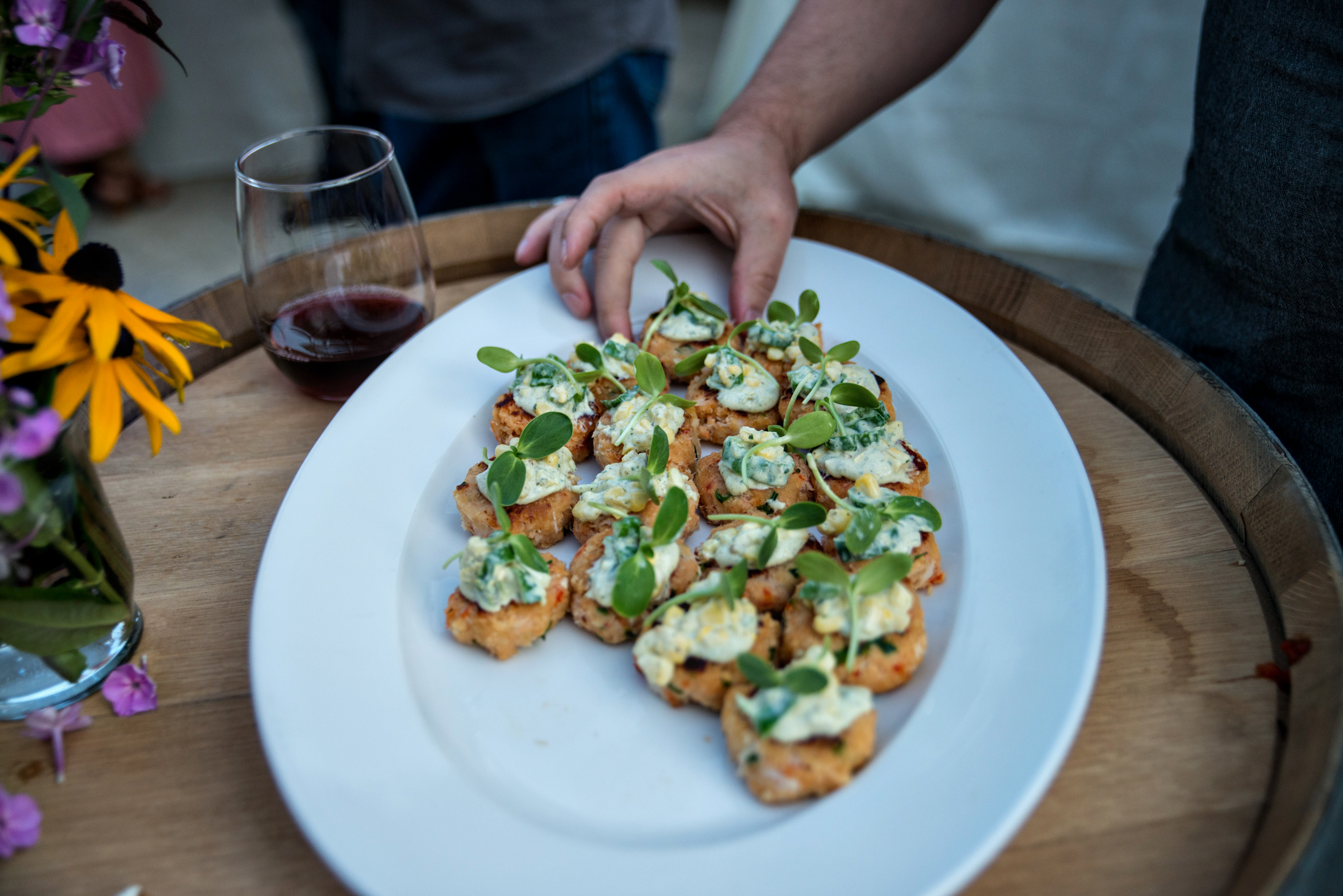 Tasty appetizers at the Barn at Holly Farm