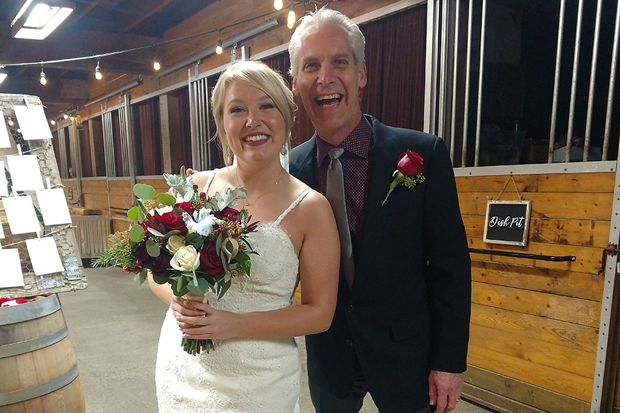 Happy newlyweds the Barn at Holly Farm