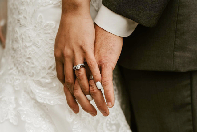 Close up of wedding rings