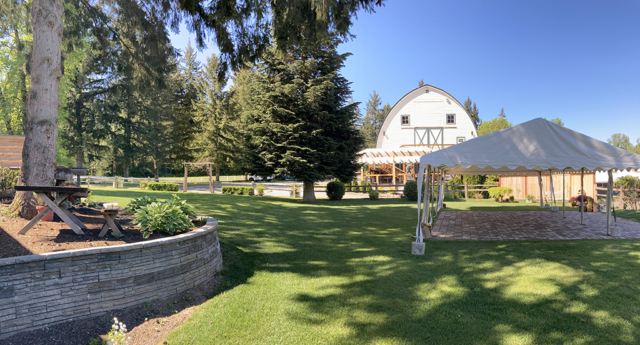 South Lawn Patio with Barn in background