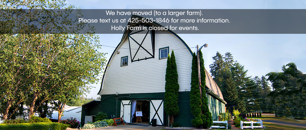 The Barn at Holly Farm is closed to events.
